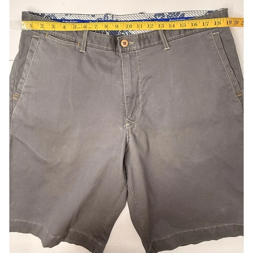 Tommy Bahama Mens Boracay Chino Short Size 38 Gray Preppy Travel Dad Stretch